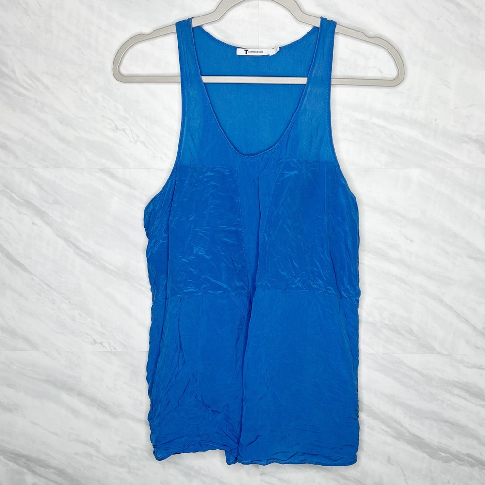 Alexander Wang T Blue Sheer Tank Top Large